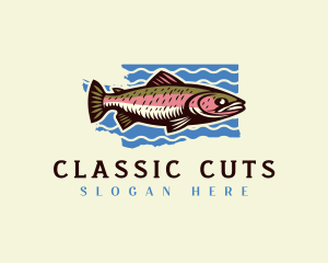 Washington Trout Fish Logo