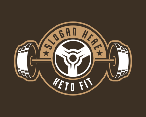 Fitness Barbell Gym logo design