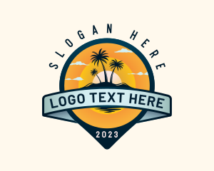 Sun - Tropical Island Vacation logo design