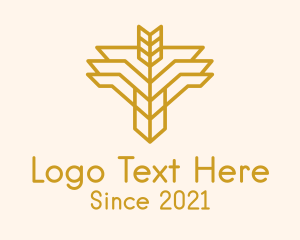 Milling - Gold Wheat Emblem logo design