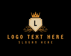 Seal - Ribbon Crown Shield logo design