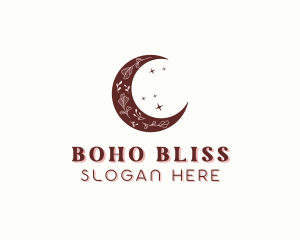 Moon Florist Bohemian logo design