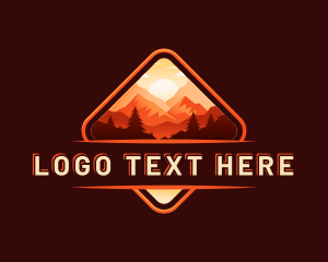 Pine Tree - Explore Mountain Outdoors logo design
