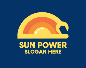 Solar - Sun Solar Mechanic Wrench logo design