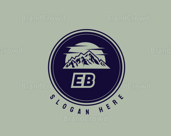 Mountain Hiking Emblem Logo