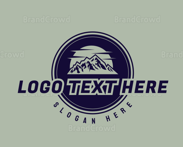 Mountain Hiking Emblem Logo