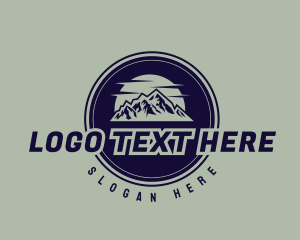 Explore - Mountain Hiking Emblem logo design