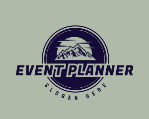 Mountain Hiking Emblem Logo