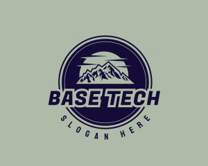 Mountain Hiking Emblem logo design