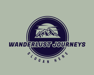 Travelling - Mountain Hiking Emblem logo design