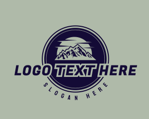 Hiking - Mountain Hiking Emblem logo design