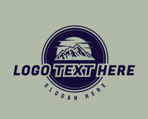 Mountain Hiking Emblem Logo