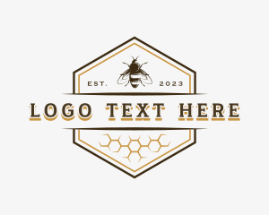 Apiary - Bee Hexagon Honey logo design
