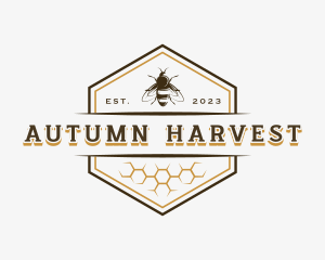 Bee Hexagon Honey logo design