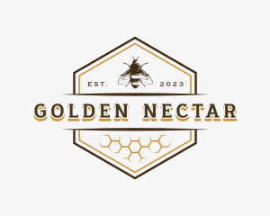 Mead - Bee Hexagon Honey logo design