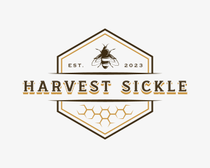 Bee Hexagon Honey logo design