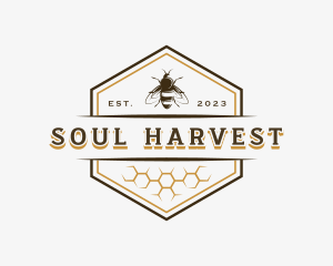 Bee Hexagon Honey logo design