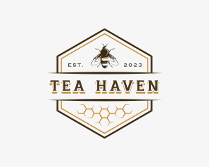 Bee Hexagon Honey logo design