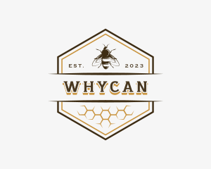 Bee Hexagon Honey logo design