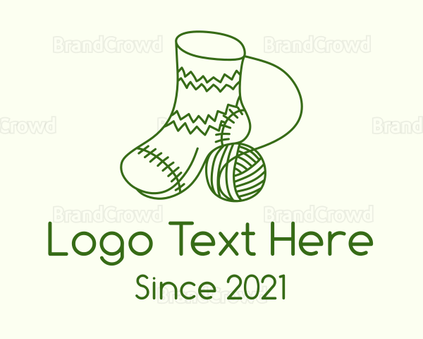 Green Crochet Sock Logo