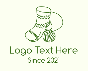 Woven - Green Crochet Sock logo design