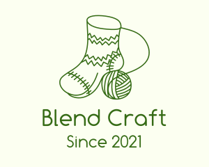 Interweave - Green Crochet Sock logo design