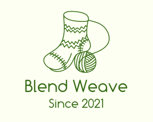 Interweave - Green Crochet Sock logo design