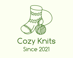 Green Crochet Sock logo design