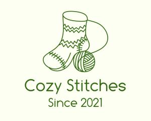 Crochet - Green Crochet Sock logo design