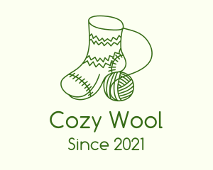 Green Crochet Sock logo design