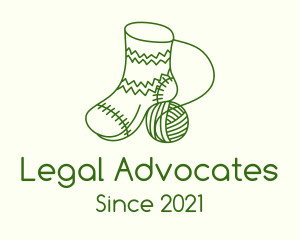 Loom - Green Crochet Sock logo design