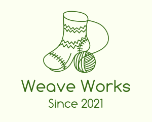 Green Crochet Sock logo design