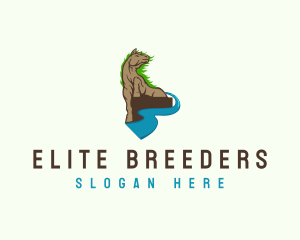 River Horse Animal logo design