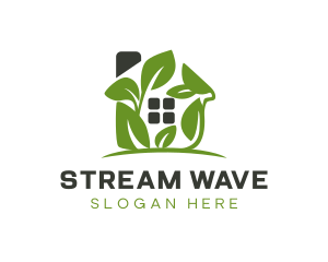 House - Green Vine Home logo design