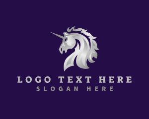 Elegant - Fierce Unicorn Horse logo design