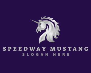 Mustang - Fierce Unicorn Horse logo design