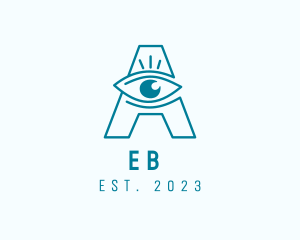 Clinic - Optometry Eye Letter A logo design
