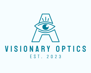 Optometry - Optometry Eye Letter A logo design