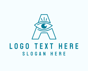 Surveillance - Optometry Eye Letter A logo design