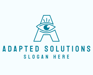 Optometry Eye Letter A logo design