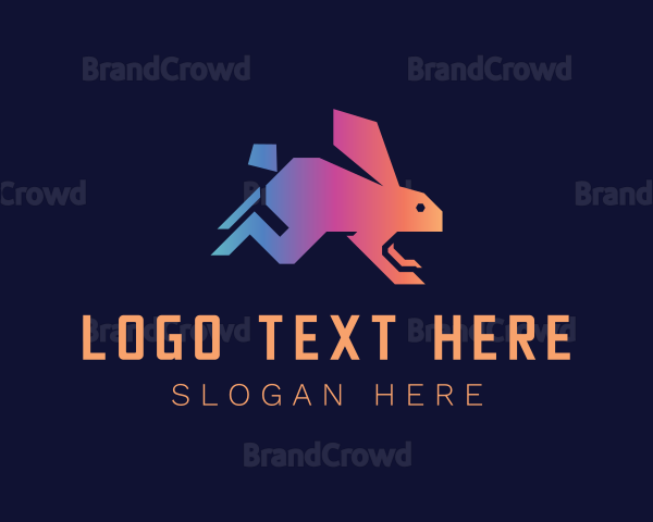 Geometric Gradient Rabbit Logo