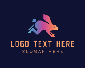 Zoo - Geometric Gradient Rabbit logo design