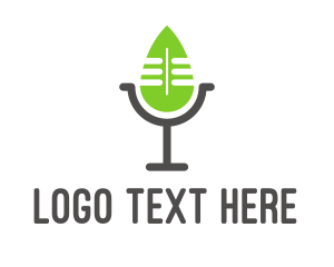 Microphone - Leaf Mic Podcast logo design