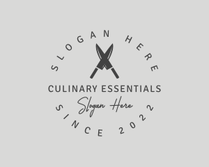 Gray Chef Kitchen Knife logo design