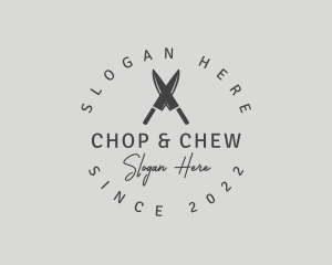 Gray Chef Kitchen Knife logo design