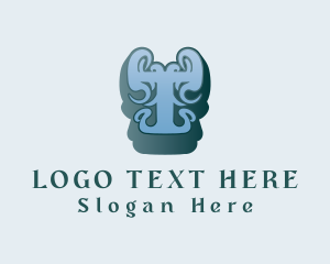 Calligraphic - Ornate Letter T Typography logo design