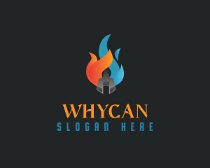 Temperature - Wrench Gradient Fire logo design