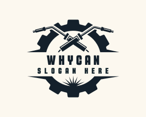 Ironworks - Welding Torch Cogwheel logo design