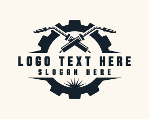 Metal - Welding Torch Cogwheel logo design