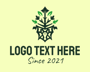 Symmetrical - Green Tree Deity logo design